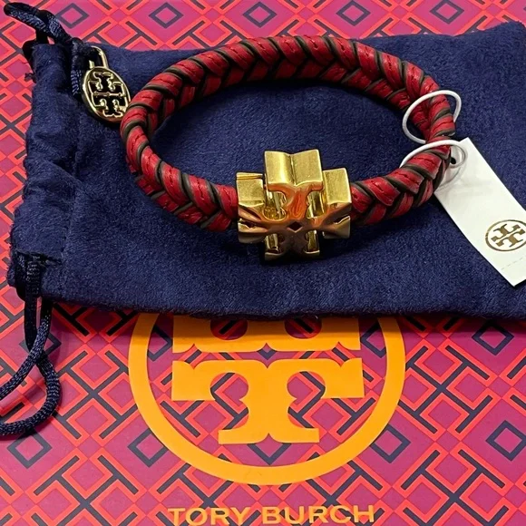 Tory Burch Roxanne Woven Leather Bracelet - Picture 2 of 9